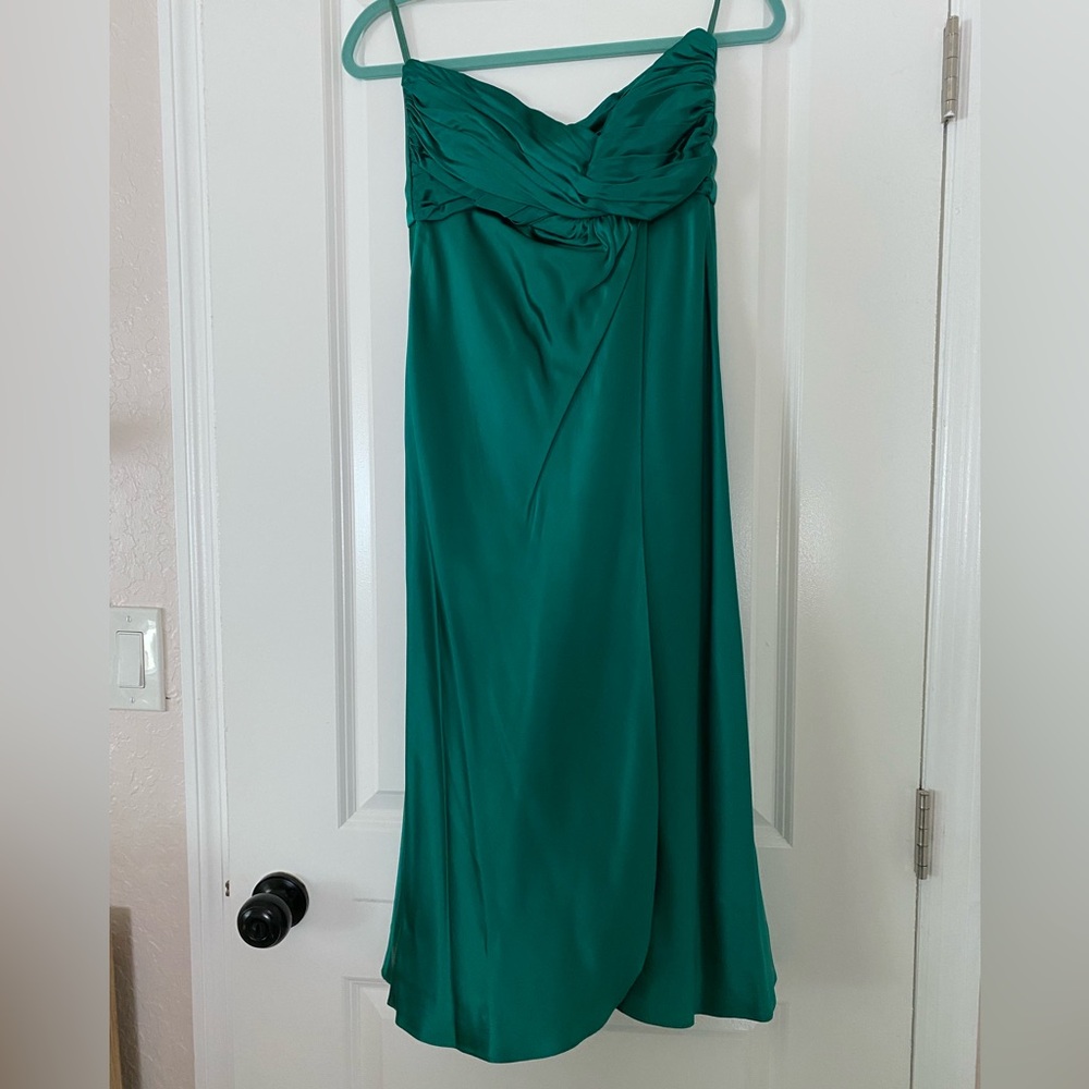 Vintage Banana Republic Emerald Green Silk Cocktail Dress - Size 2